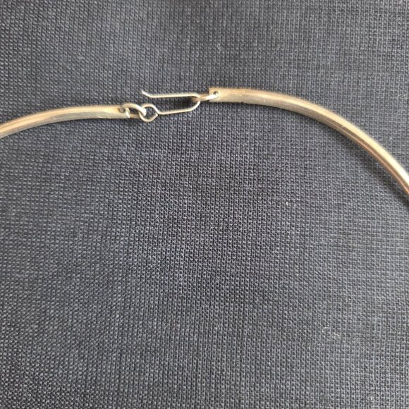 Vintage Aztec style bib choker necklace pendant Alpaca silver Mexico. - Picture 5 of 9